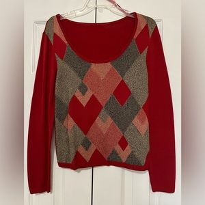 Red Diamond Shaped Lightweight Sweater
